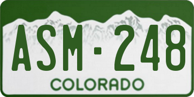CO license plate ASM248