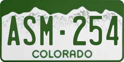 CO license plate ASM254