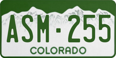 CO license plate ASM255