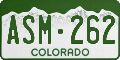 CO license plate ASM262