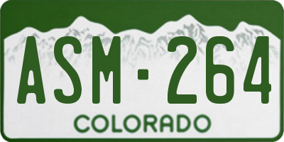 CO license plate ASM264