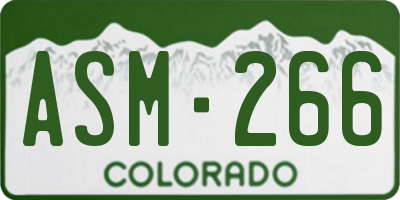 CO license plate ASM266