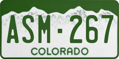CO license plate ASM267