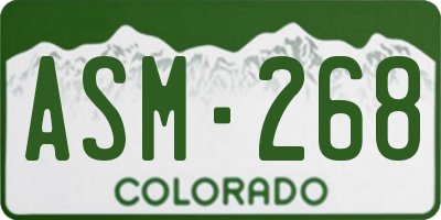 CO license plate ASM268