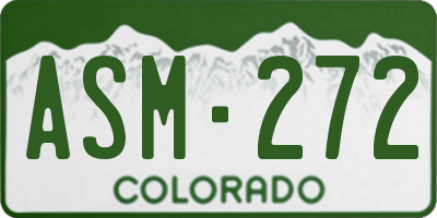 CO license plate ASM272