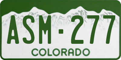 CO license plate ASM277