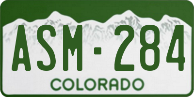 CO license plate ASM284