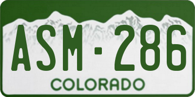 CO license plate ASM286