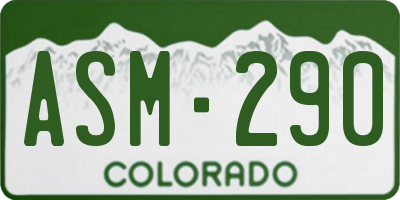CO license plate ASM290