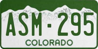 CO license plate ASM295