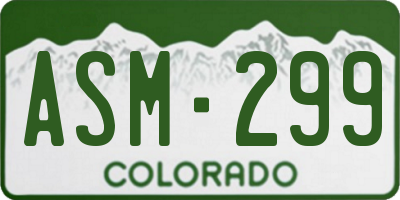 CO license plate ASM299