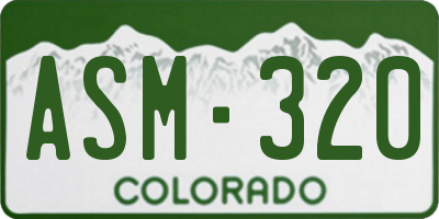 CO license plate ASM320