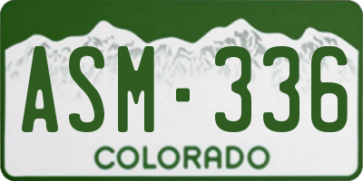 CO license plate ASM336