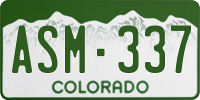CO license plate ASM337