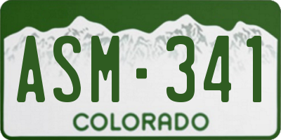 CO license plate ASM341