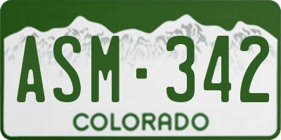CO license plate ASM342