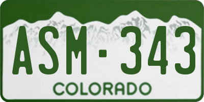 CO license plate ASM343