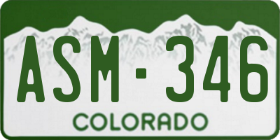 CO license plate ASM346