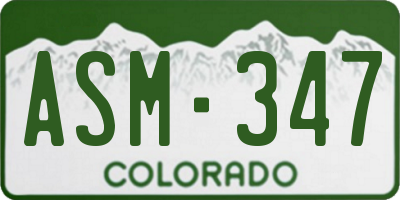 CO license plate ASM347