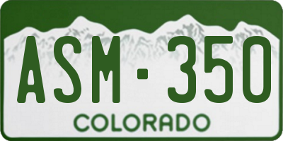 CO license plate ASM350