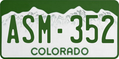 CO license plate ASM352