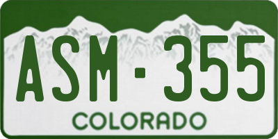 CO license plate ASM355