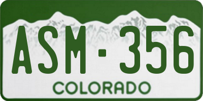 CO license plate ASM356