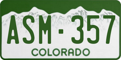 CO license plate ASM357