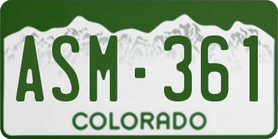 CO license plate ASM361