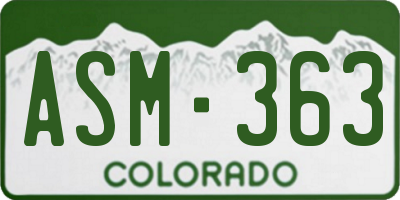 CO license plate ASM363