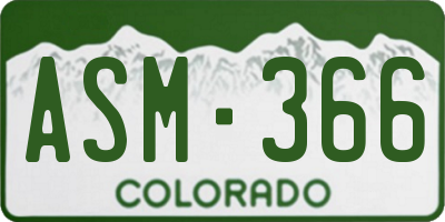 CO license plate ASM366