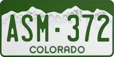 CO license plate ASM372