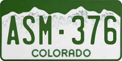 CO license plate ASM376
