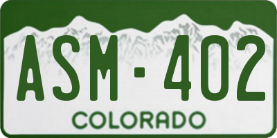 CO license plate ASM402
