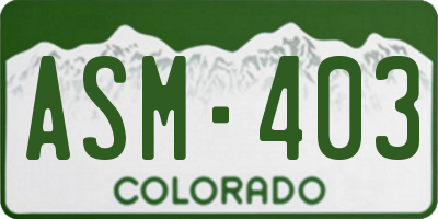 CO license plate ASM403