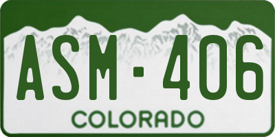 CO license plate ASM406
