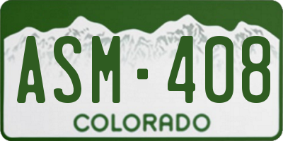 CO license plate ASM408