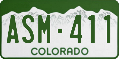 CO license plate ASM411