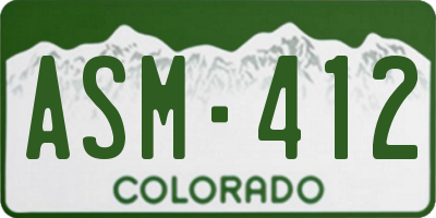 CO license plate ASM412