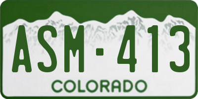 CO license plate ASM413