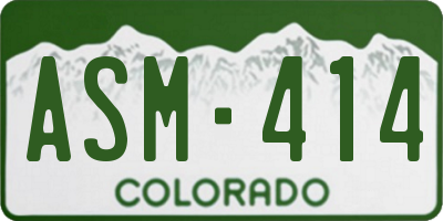 CO license plate ASM414