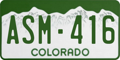 CO license plate ASM416