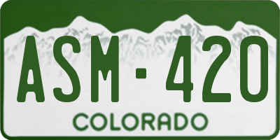 CO license plate ASM420