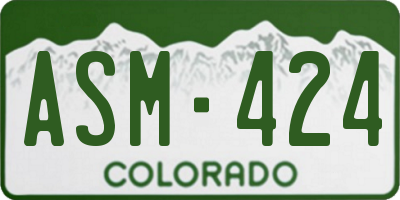 CO license plate ASM424