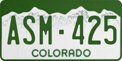 CO license plate ASM425