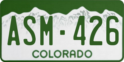 CO license plate ASM426