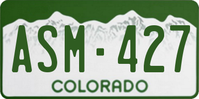 CO license plate ASM427