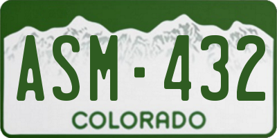 CO license plate ASM432