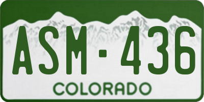 CO license plate ASM436