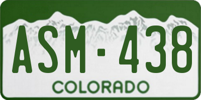 CO license plate ASM438